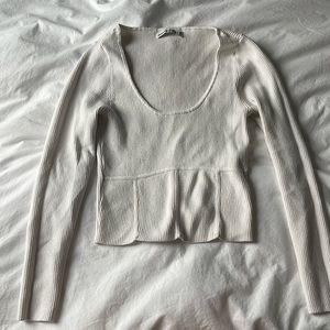 Abercrombie ribbed long sleeve date top